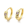 Cubic Zirconia Star & Heart Geometry Hoop Earrings X-EJEW-E270-32G-2