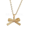 Bowknot Brass Pendants Necklace NJEW-TA00138-4