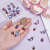 24Pcs 3 Styles Star & Moon & Heart Glass Shoes Charms PALLOY-PH01715-3