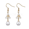 Shell Pearl Bead Teardrop Dangle Earrings EJEW-JE06646-2