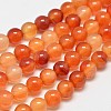 Round Natural Red Agate Bead Strands X-G-M257-8mm-26-1