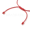 2Pcs Flat Round with Heart Acrylic Braided Bead Bracelets Set with Glass Seed BJEW-JB08034-02-7