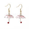 5 Pairs 5 Color Acrylic Umbrella with ABS Plastic Beaded Dangle Earrings EJEW-JE05094-3