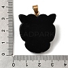 Natural Obsidian & Synthetic Turquoise Pendants G-Z090-02G-04-3