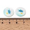 Ocean Printed Natural Freshwater Shell Flat Round Beads SHEL-A006-13L-3