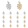 DICOSMETIC 16Pcs 2 Colors Brass Micro Pave Clear Cubic Zirconia Charms ZIRC-DC0001-23-1