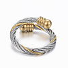 Trendy 304 Stainless Steel Torque Bangles & Rings Sets SJEW-H073-09A-5
