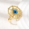 Brass Resin Cuff Open Rings for Women RJEW-K264-13G-2