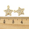 Brass Micro Pave Clear Cubic Zirconia Charms KK-H460-17G-3