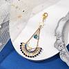 Moon Star Synthetic Blue Spinel & Glass Seed Pendant Decoration HJEW-MZ00115-2