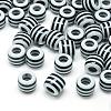 Opaque Stripe Resin European Beads RESI-S344-12-1