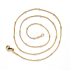 PVD Vacuum Plating 304 Stainless Steel Round Snake Chain Necklace NJEW-S420-009C-G-2