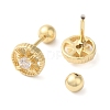 Flat Round Brass Micro Pave Clear Cubic Zirconia Cartilage Earrings EJEW-L289-02G-04-2