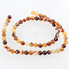 Natural Striped Agate/Banded Agate Round Bead Strands G-E232-06-2