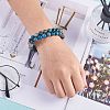 Natural Apatite Braided Bead Bracelet BJEW-SW00001-09-5