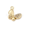 Brass Micro Pave Clear Cubic Zirconia Charms CU-CBA3D76-03G-04-2