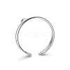 TINYSAND Cute and Delicate Cat Ears Rhodium Plated 925 Sterling Silver Cuff Rings TS-R389-S-3