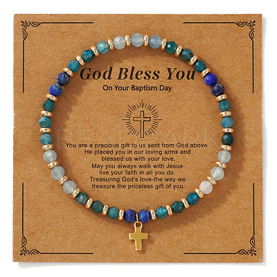 Vintage Brass Cross Charm Bracelets LS-GR0330-9-1