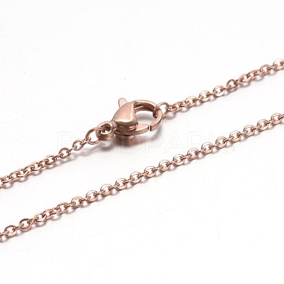 304 Stainless Steel Cable Chain Necklaces NJEW-E026-04RG-1