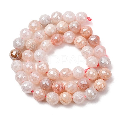 Electroplated Natural Pink Aventurine Beads Strands G-B191-A05-8mm-1