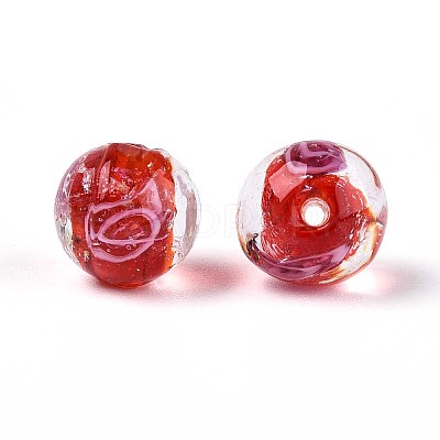 Handmade Foil Lampwork Beads LAMP-T021-33D-1