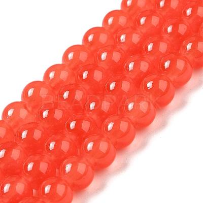 Baking Paint Imitation Jade Glass Round Bead Strands X-DGLA-Q021-8mm-32-1