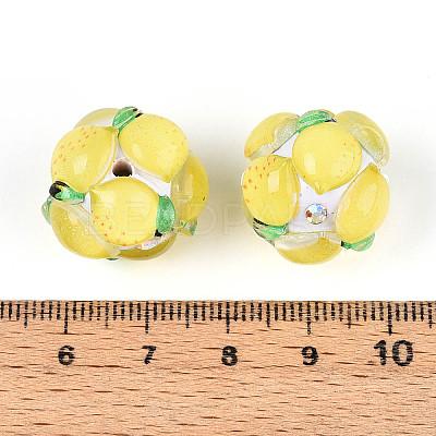 Fruit Round Resin Beads RESI-T059-03L-1