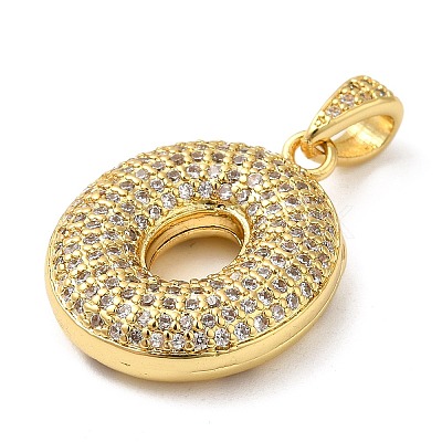 Brass Micro Pave Cubic Zirconia Pendants KK-E061-03G-15-1
