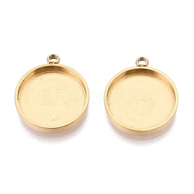 304 Stainless Steel Pendant Cabochon Component STAS-Q113-26A-G-1