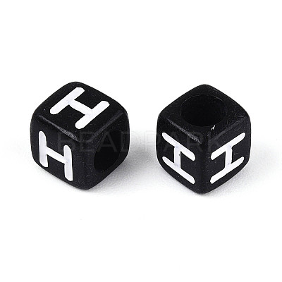 Initial Acrylic Horizontal Hole Beads OACR-ZX006-35H-1