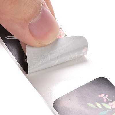 Flower Pattern Paper Gift Tag Stickers DIY-C011-01A-1