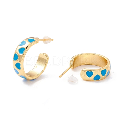 Real 18K Gold Plated Brass Stud Earrings for Women EJEW-I684-06G-RS-1