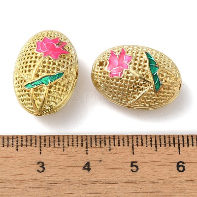 Rack Plating Brass Enamel Beads KK-P276-26C-01G-1