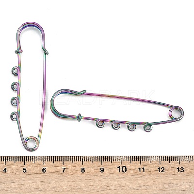 Ion Plating(IP) 304 Stainless Steel Safety Pins Brooch Findings STAS-K252-05B-RC-1