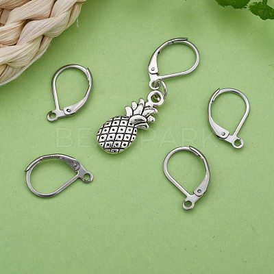 Tarnish Resistant Stainless Steel Color Tone 304 Stainless Steel Leverback Earring Findings X-STAS-E007-3-1