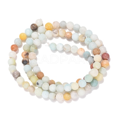 Natural Flower Amazonite Beads Strands G-G692-01F-4mm-1