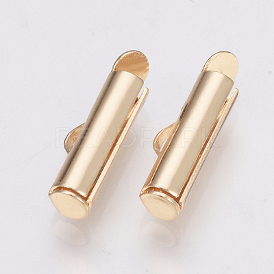 Brass Slide On End Clasp Tubes X-KK-Q747-11E-KC-1