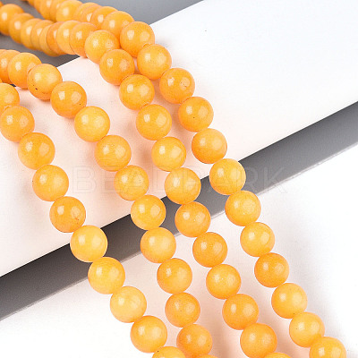 Dyed Natural Mashan Jade Round Beads Strands G-T139-6mm-67A-1