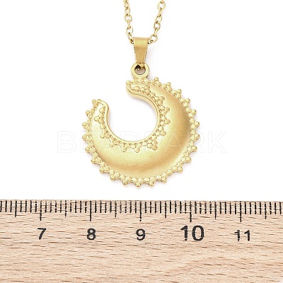 Crescent Moon 304 Stainless Steel Pendant Necklaces NJEW-M096-33G-1