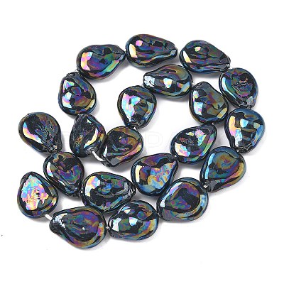 Electroplate Opaque Glass Imitation Pearl Strands EGLA-D302-02D-1
