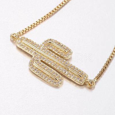 Adjustable Brass Micro Pave Cubic Zirconia Bolo Bracelets BJEW-G586-12G-1
