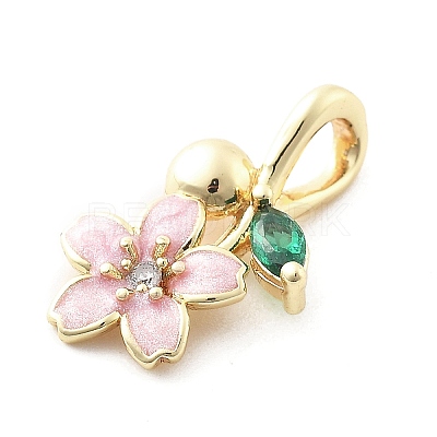 Brass Micro Pave Cubic Zirconia Pendants KK-Q029-03G-1