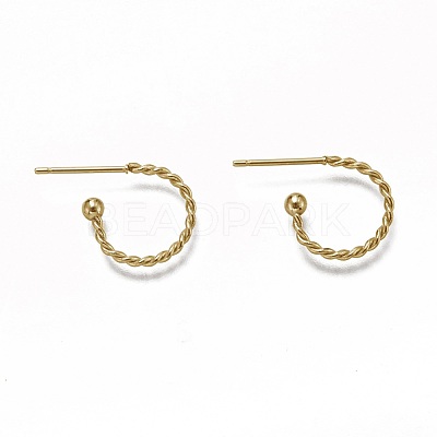 304 Stainless Steel Stud Earring Findings X-STAS-L252-001G-1