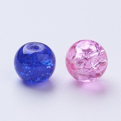 Baking Paint Crackle Glass Beads DGLA-X0006-8mm-06-1