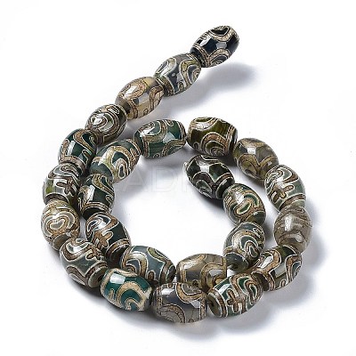 Tibetan Style dZi Beads Strands TDZI-E005-01F-1