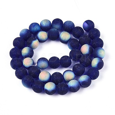 Frosted Transparent Glass Beads Strands LS-GLAA-T032-T10mm-MBB15-1