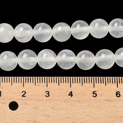 Natural Selenite Beads Strands G-N328-025B-01-1