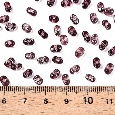 Picasso Spray Painted Glass Seed Beads SEED-T006-04-21-1
