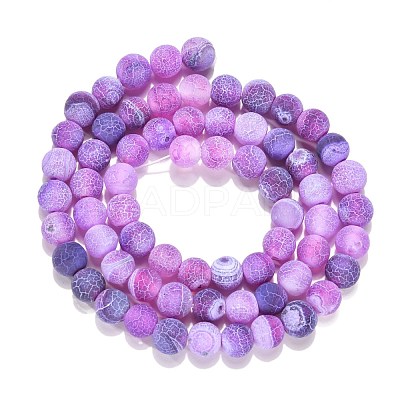 Natural Crackle Agate Beads Strands G-G055-6mm-8-1