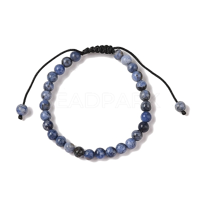 6mm Round Natural Sodalite Braided Bead Bracelets BJEW-C067-01A-03-1